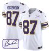 Men’s Vikings Bud Grant Patch Classic Limited Jersey – All Stitched – White – T.J. Hockenson