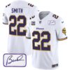 Men’s Vikings Bud Grant Patch Classic Limited Jersey V6 – All Stitched – White – Harrison Smith