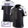 Men’s Vikings Bud Grant Patch Classic Limited Jersey V4 – All Stitched – Black Alternate – Bud Grant