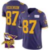 Men’s Vikings Bud Grant Patch Classic Limited Jersey V5 – All Stitched – Color Rush – T.J. Hockenson