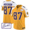 Men’s Vikings Bud Grant Patch Classic Limited Jersey V4 – All Stitched – Gold Alternate – T.J. Hockenson