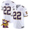 Men’s Vikings Bud Grant Patch Classic Limited Jersey V5 – All Stitched – White – Harrison Smith
