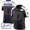 Men’s Vikings Bud Grant Patch Classic Limited Jersey V4 – All Stitched – Black Alternate – T.J. Hockenson