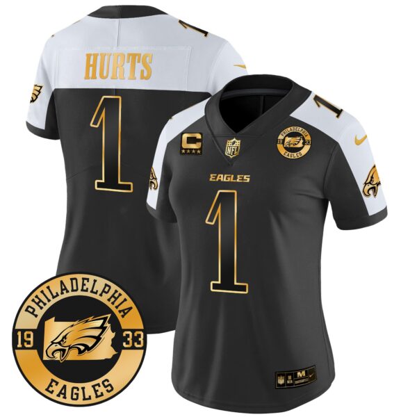 WoEagles 2024 Gold Vapor Limited Jersey – Est. 1933 Patch – All Stitched – Alternate – Jalen Hurts Jersey