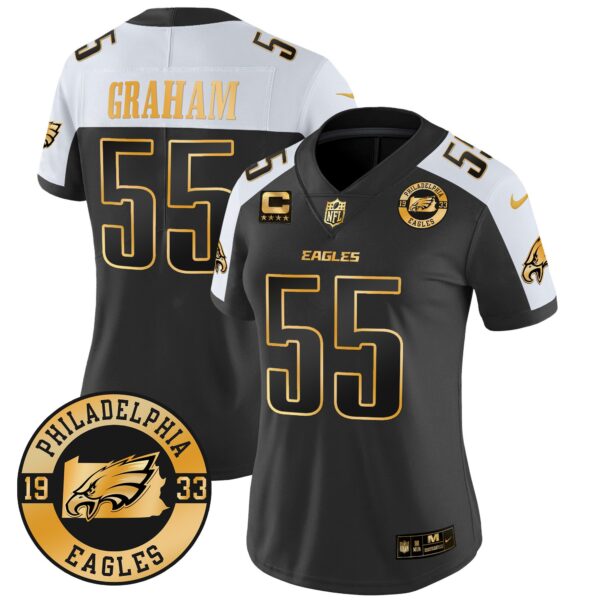 WoEagles 2024 Gold Vapor Limited Jersey – Est. 1933 Patch – All Stitched – Alternate – Brandon Graham Jersey
