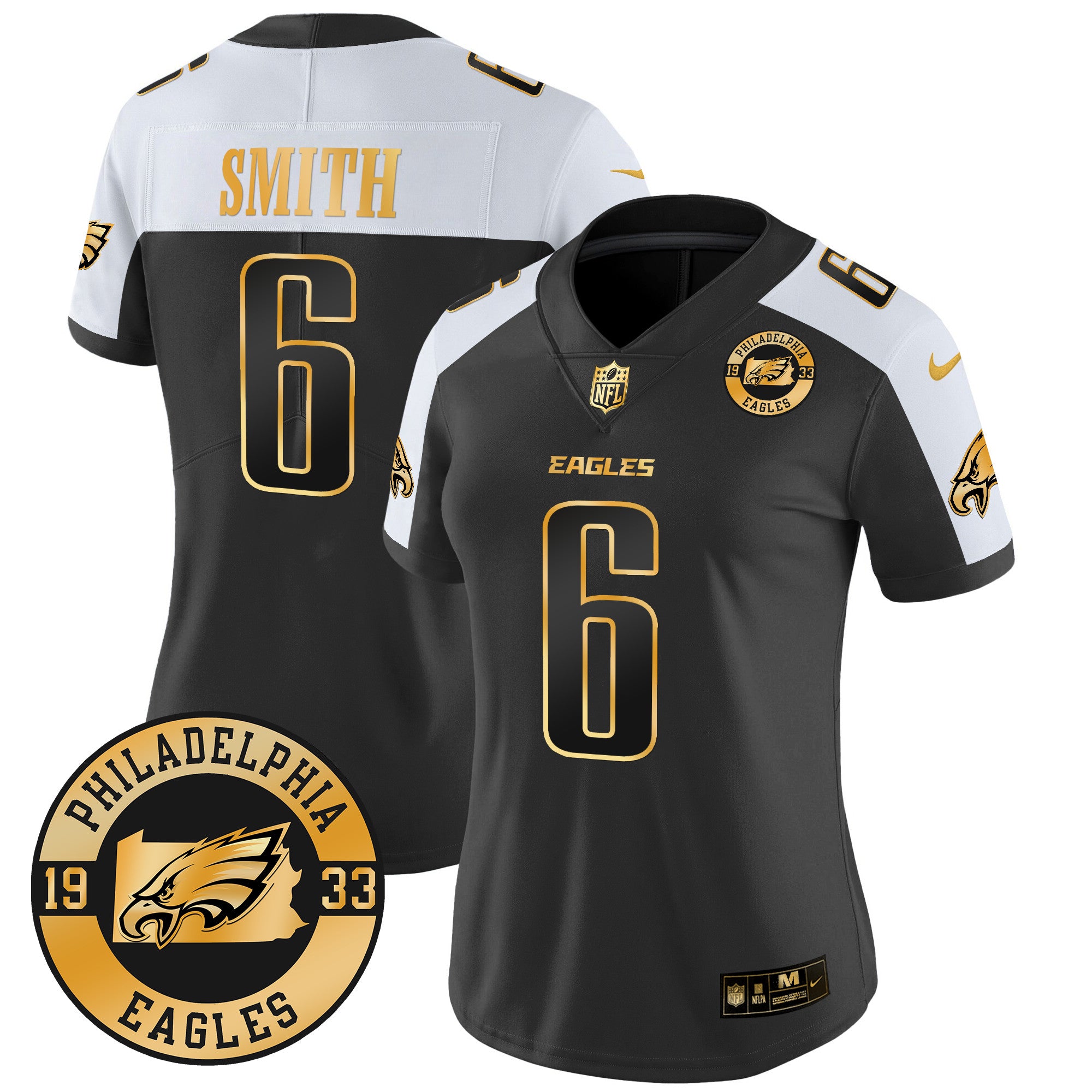 WoEagles 2024 Gold Vapor Limited Jersey – Est. 1933 Patch – All Stitched – Alternate – DeVonta Smith Jersey