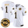 Eagles 2024 Gold Vapor Limited Jersey – Est. 1933 Patch – All Stitched – White Gold – Jalen Hurts Jersey
