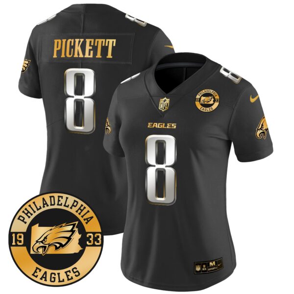 WoEagles 2024 Gold Vapor Limited Jersey – Est. 1933 Patch – All Stitched – Black Limited – Kenny Pickett Jersey