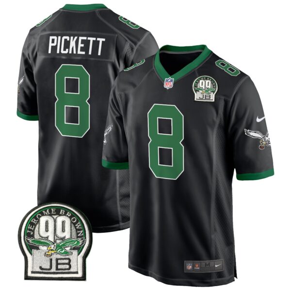 Eagles Jerome Brown Patch Kelly Green Alternate Game Jersey – All Stitched – Black – Kenny Pickett Jersey