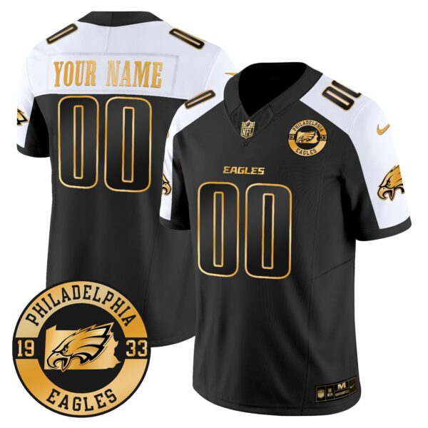 Eagles 2024 Gold Vapor Limited Custom Jersey – Est. 1933 Patch – All Stitched – Alternate Jersey