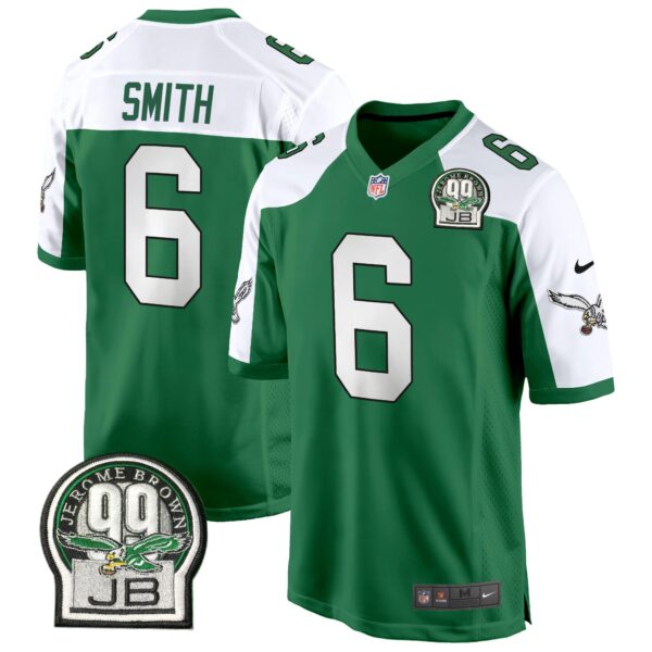 Eagles Jerome Brown Patch Kelly Green Alternate Game Jersey – All Stitched – Kelly Alternate – DeVonta Smith Jersey