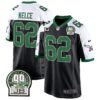 Eagles Jerome Brown Patch Kelly Green Alternate Game Jersey – All Stitched – Black Alternate – Jason Kelce Jersey