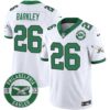 Philadelphia Eagles 2024 Throwback Vapor Limited Jersey – Est. 1933 Patch – All Stitched – Kelly White – Saquon Barkley Jersey