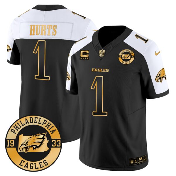 Eagles 2024 Gold Vapor Limited Jersey – Est. 1933 Patch – All Stitched – Alternate – Jalen Hurts Jersey