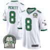 Eagles Jerome Brown Patch Kelly Green Alternate Game Jersey – All Stitched – Kelly White – Kenny Pickett Jersey