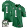 Eagles Jerome Brown Patch Kelly Green Alternate Game Jersey – All Stitched – Kelly Green – Jalen Hurts Jersey
