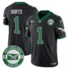 Philadelphia Eagles 2024 Throwback Vapor Limited Jersey – Est. 1933 Patch – All Stitched – Black – Jalen Hurts Jersey