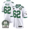 Eagles Jerome Brown Patch Kelly Green Alternate Game Jersey – All Stitched – Kelly White – Jason Kelce Jersey
