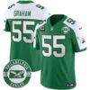 Philadelphia Eagles 2024 Throwback Vapor Limited Jersey – Est. 1933 Patch – All Stitched – Kelly Alternate – Brandon Graham Jersey