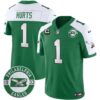 Philadelphia Eagles 2024 Throwback Vapor Limited Jersey – Est. 1933 Patch – All Stitched – Kelly Alternate – Jalen Hurts Jersey