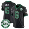 Philadelphia Eagles 2024 Throwback Vapor Limited Jersey – Est. 1933 Patch – All Stitched – Black – DeVonta Smith Jersey