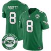 Philadelphia Eagles 2024 Throwback Vapor Limited Jersey – Est. 1933 Patch – All Stitched – Kelly Green – Kenny Pickett Jersey