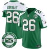 Philadelphia Eagles 2024 Throwback Vapor Limited Jersey – Est. 1933 Patch – All Stitched – Kelly Alternate – Saquon Barkley Jersey