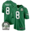 Eagles Jerome Brown Patch Kelly Green Alternate Game Jersey – All Stitched – Kelly Green – Kenny Pickett Jersey