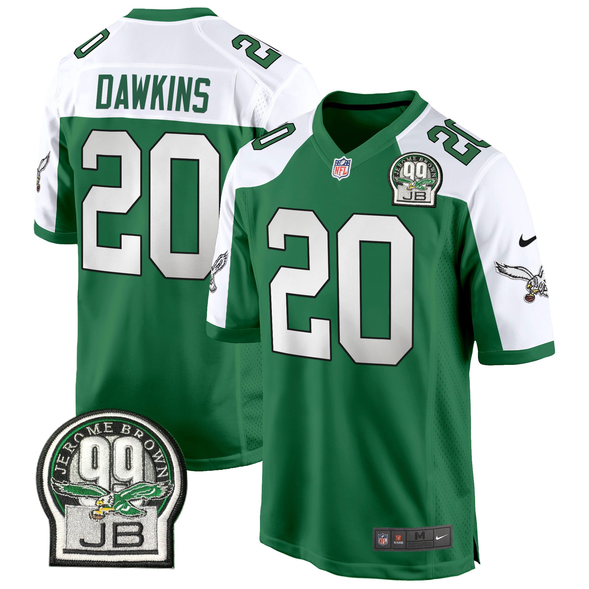 Eagles Jerome Brown Patch Kelly Green Alternate Game Jersey – All Stitched – Kelly Alternate – Brian Dawkins Jersey