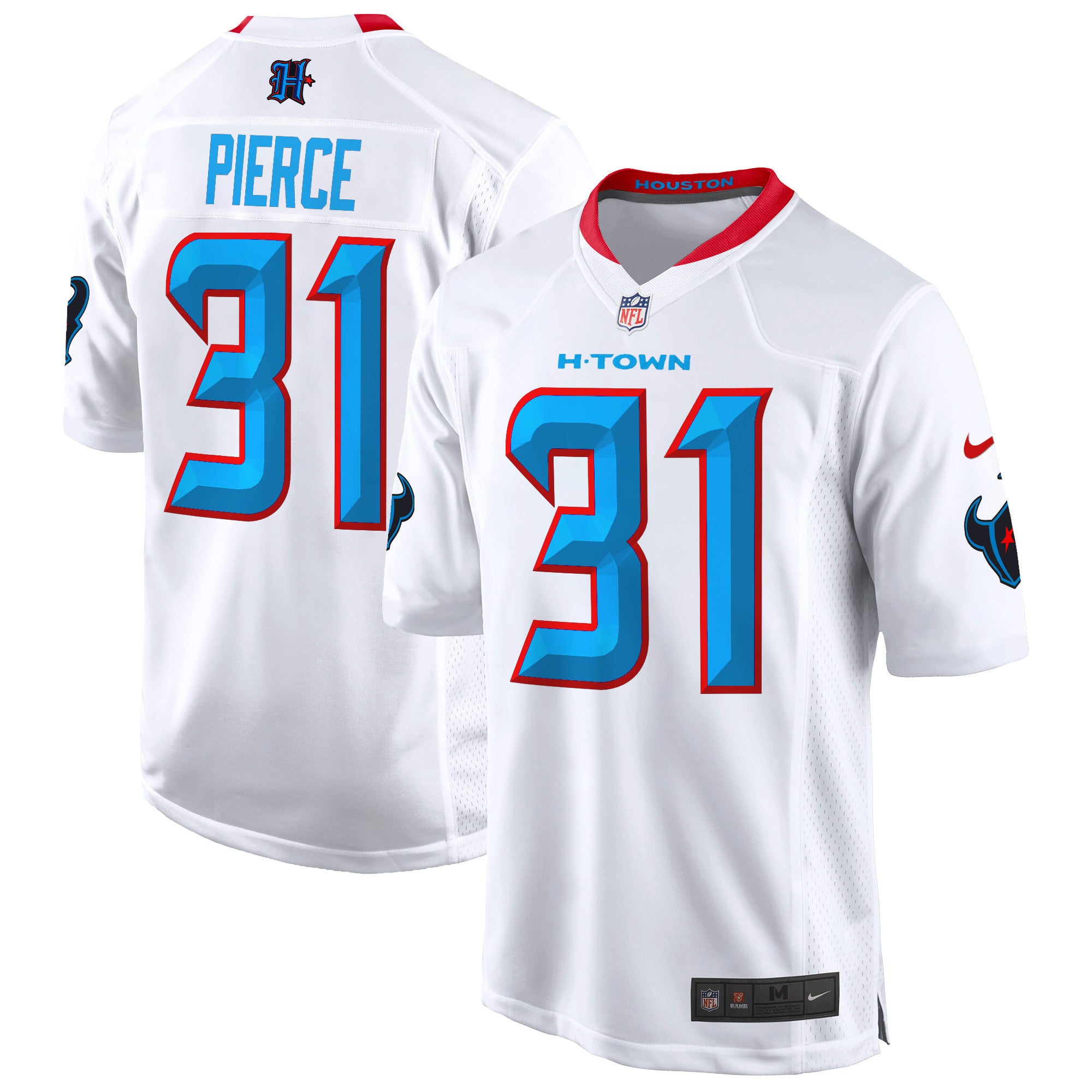 Houston Texans 2024 Game Jersey – All Stitched – White – Dameon Pierce Jersey