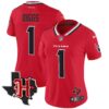 Women’s Houston Texans 2024 Texas Patch Vapor Limited Jersey V5 – All Stitched – Red – Stefon Diggs Jersey