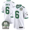Eagles Jerome Brown Patch Kelly Green Alternate Game Jersey – All Stitched – Kelly White – DeVonta Smith Jersey