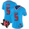 Women’s Houston Texans 2024 Texas Patch Vapor Limited Jersey V5 – All Stitched – Blue – Jalen Pitre Jersey