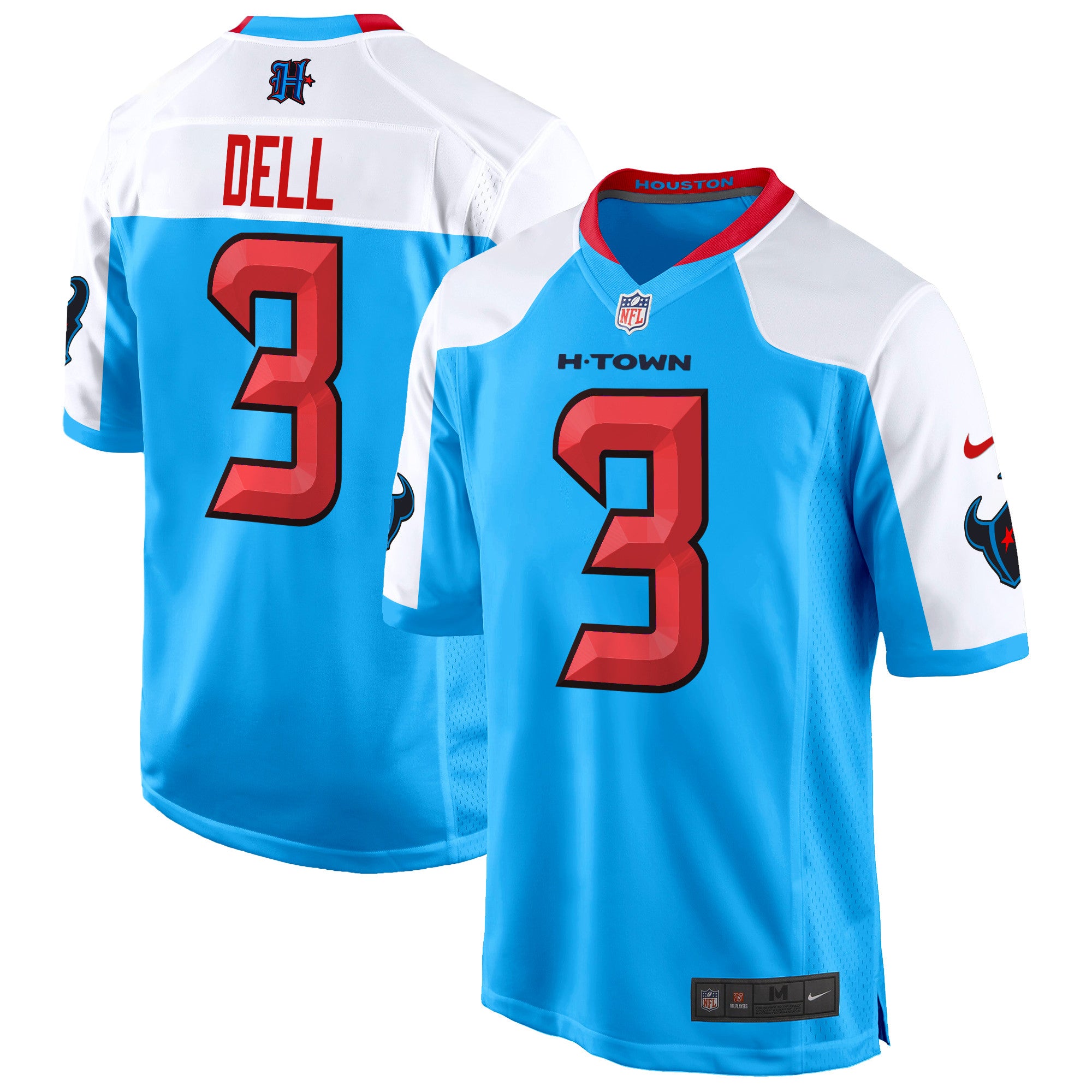 Houston Texans 2024 Game Jersey – All Stitched – Blue Alternate – Tank Dell Jersey