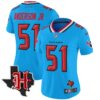 Women’s Houston Texans 2024 Texas Patch Vapor Limited Jersey V5 – All Stitched – Blue – Will Anderson Jr. Jersey