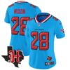 Women’s Houston Texans 2024 Texas Patch Vapor Limited Jersey V5 – All Stitched – Blue – Joe Mixon Jersey