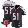 Women’s Houston Texans 2024 Texas Patch Vapor Limited Jersey V5 – All Stitched – Navy Alternate – Will Anderson Jr. Jersey