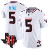 Houston Texans 2024 Texas Patch Vapor Limited Jersey V5 – All Stitched – White – Jalen Pitre Jersey