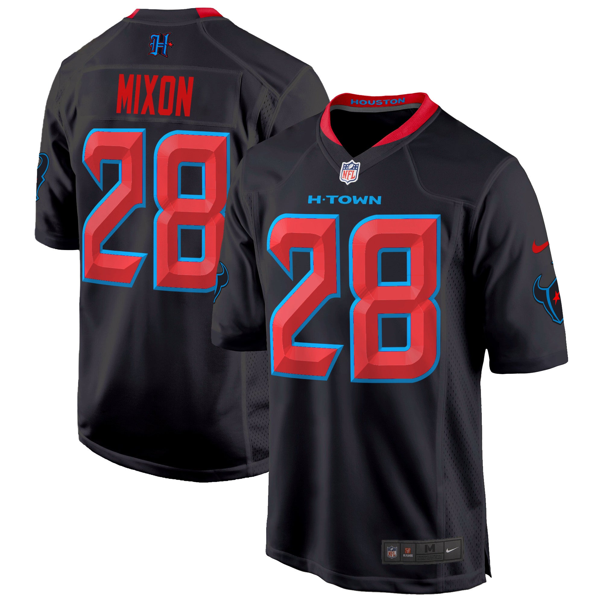 Houston Texans 2024 Game Jersey – All Stitched – Navy Limited – Joe Mixon Jersey