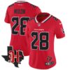 Women’s Houston Texans 2024 Texas Patch Vapor Limited Jersey V5 – All Stitched – Red – Joe Mixon Jersey