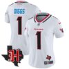 Women’s Houston Texans 2024 Texas Patch Vapor Limited Jersey V5 – All Stitched – White – Stefon Diggs Jersey