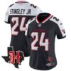 Women’s Houston Texans 2024 Texas Patch Vapor Limited Jersey V5 – All Stitched – Navy Alternate – Derek Stingley Jr. Jersey