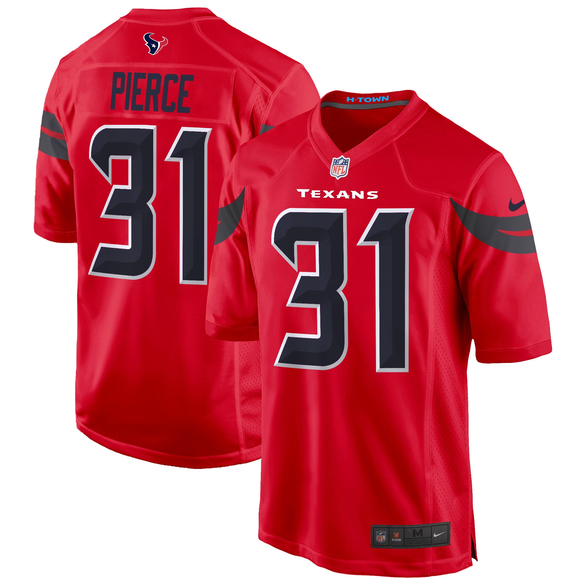 Houston Texans 2024 Game Jersey – All Stitched – Red – Dameon Pierce Jersey