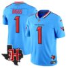 Houston Texans 2024 Texas Patch Vapor Limited Jersey V5 – All Stitched – Blue – Stefon Diggs Jersey