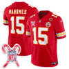Men’s Kansas City Chiefs Limited Jersey – Christmas Patch – MAHOMES – 15 – Red Jersey