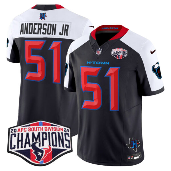 Houston Texans 2024 AFC South Division Champions Patch Vapor Limited Jersey – All Stitched – Navy Alternate – Will Anderson Jr. Jersey