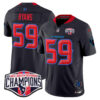 Houston Texans 2024 AFC South Division Champions Patch Vapor Limited Jersey – All Stitched – Navy Limited – DeMeco Ryans Jersey