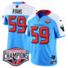 Houston Texans 2024 AFC South Division Champions Patch Vapor Limited Jersey – All Stitched – Blue Alternate – DeMeco Ryans Jersey