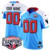 Houston Texans 2024 AFC South Division Champions Patch Vapor Limited Custom Jersey – All Stitched – Blue Alternate Jersey