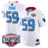 Houston Texans 2024 AFC South Division Champions Patch Vapor Limited Jersey – All Stitched – White – DeMeco Ryans Jersey